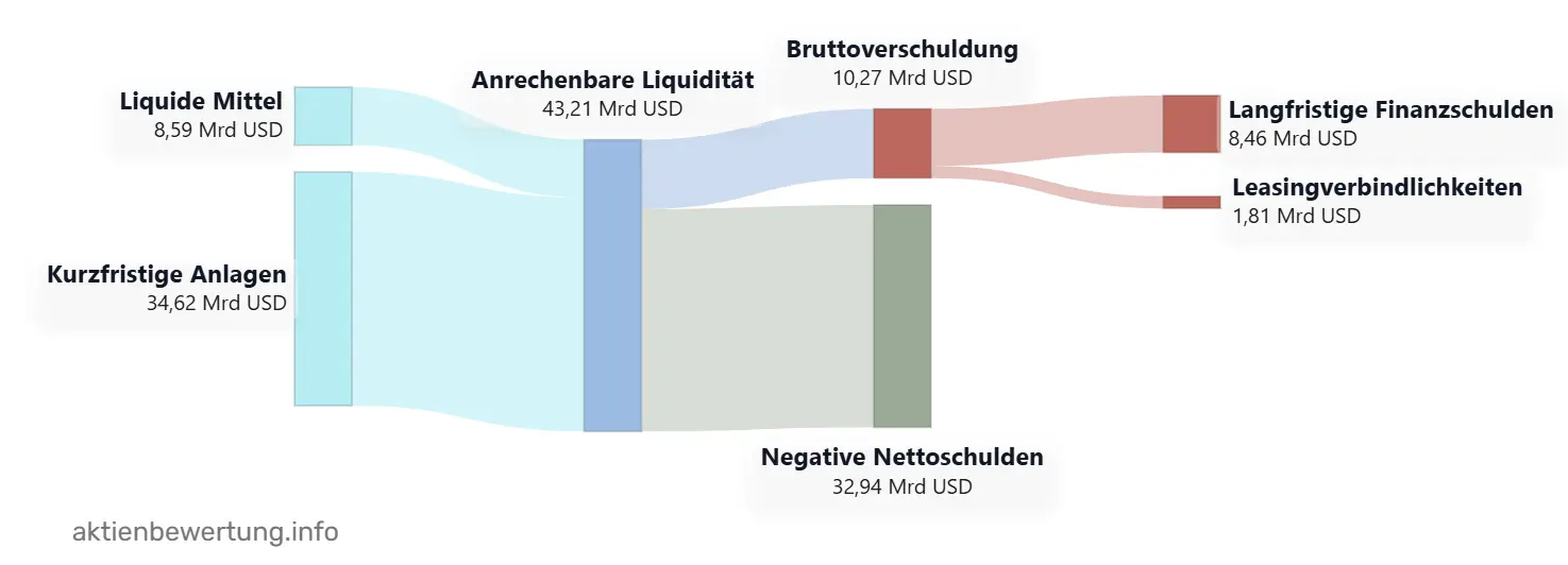 Beispiel für die Visualisierung der Nettoschulden