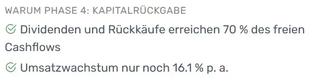 Abschnitt Warum Phase X mit den ausgelösten Regeln